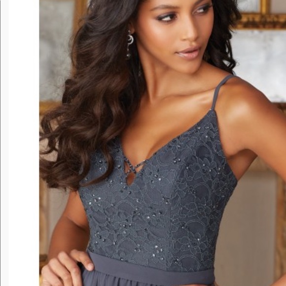 Mori Lee Madeline Gardner Bridesmaid #146 Dress Eggplant Prom - Picture 2 of 11